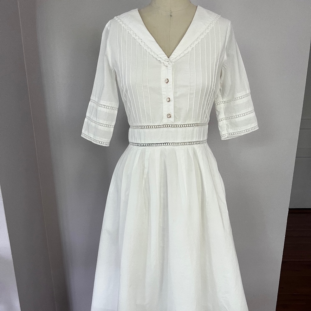 Elegant White Midi Dress